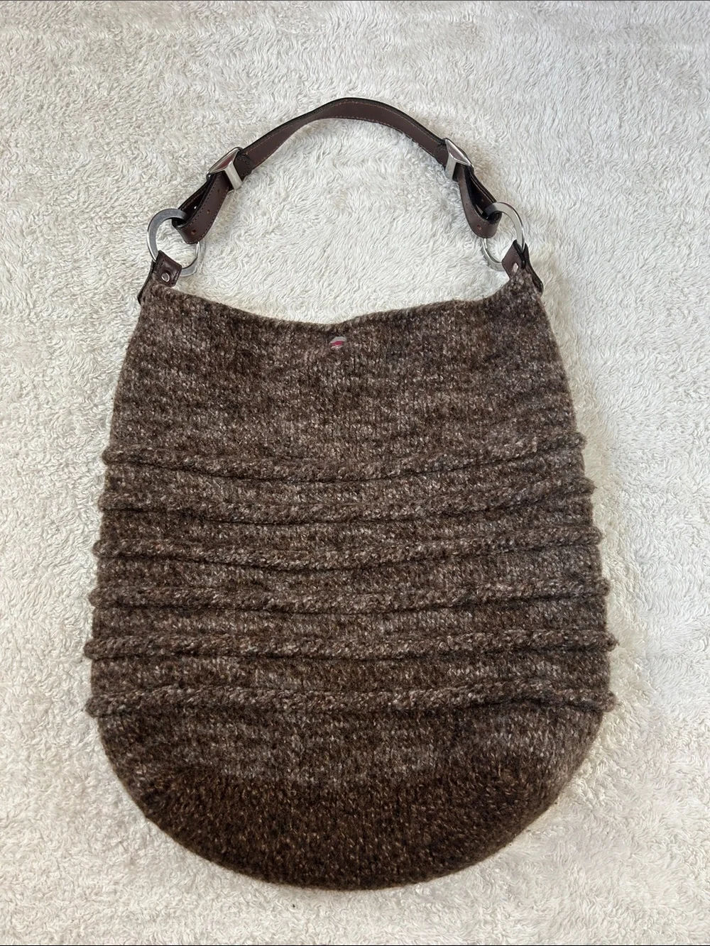 Unbranded‎ large knit brown hobo bag